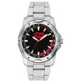 Men's Turbo Silver-Tone Bracelet Watch W/ Black Dial